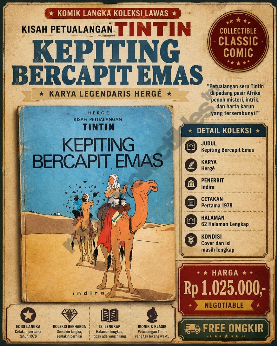 Tintin - Kepiting Bercapit Emas